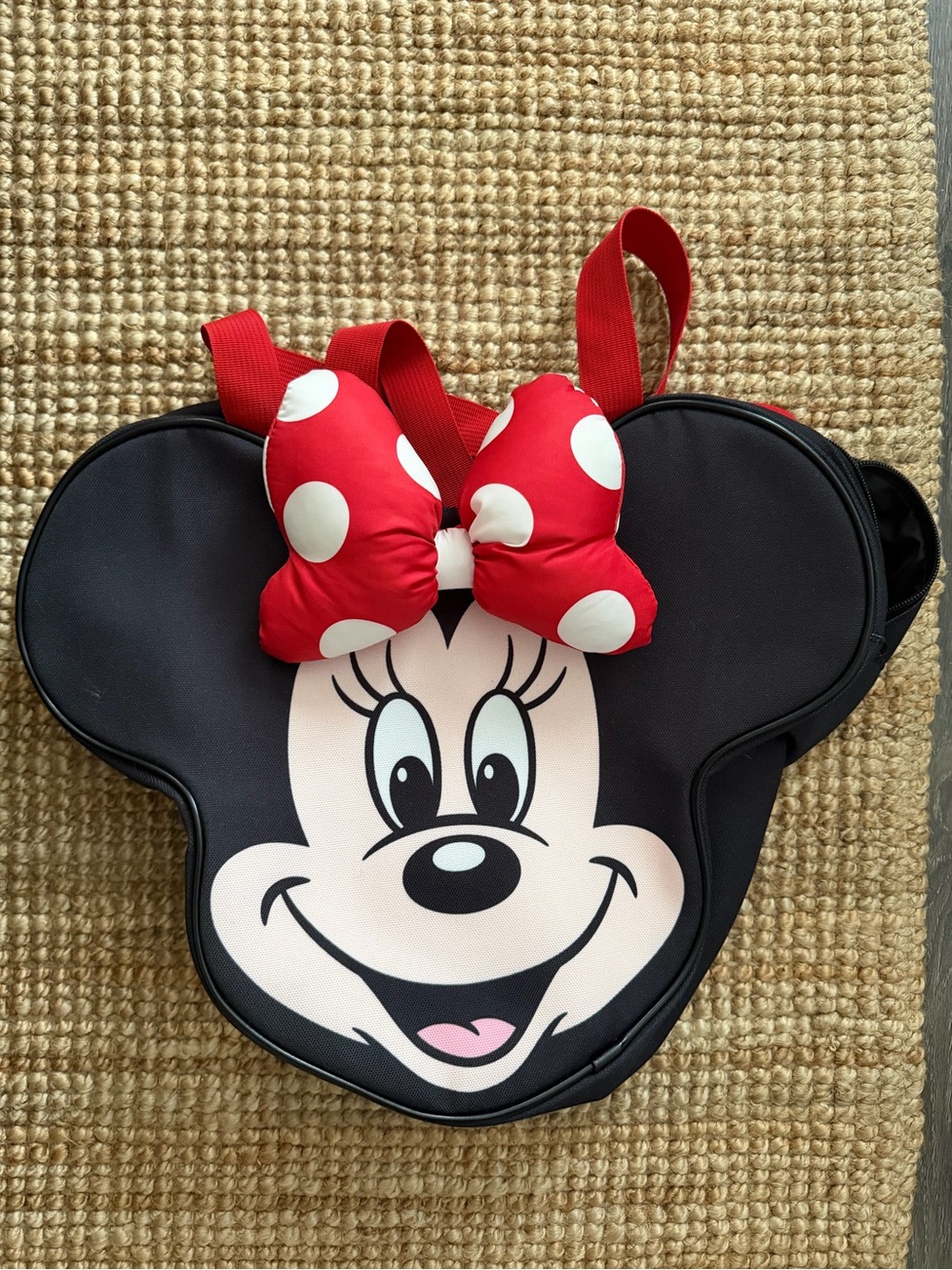 Tokyo Disney Resort Minnie Mouse Face Shaped Tote Bag Red Polka Dot Bow Japan